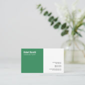 Minimalistisch Zee Forest Green White Modern Custo Visitekaartje (Staand voorkant)