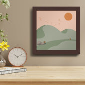 Minimalistisch Zee Green Boho berglandschap Perfect Poster