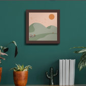 Minimalistisch Zee Green Boho berglandschap Perfect Poster