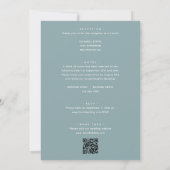 Minimalistisch Zee in één bruiloft QR-code Kaart (Achterkant)
