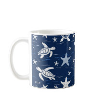 Minimalistisch Zee Schildpad & Zeester Patroon