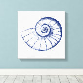 Minimalistisch Zee Shell Nautilus Canvas Afdruk (Insitu (Houten vloer))