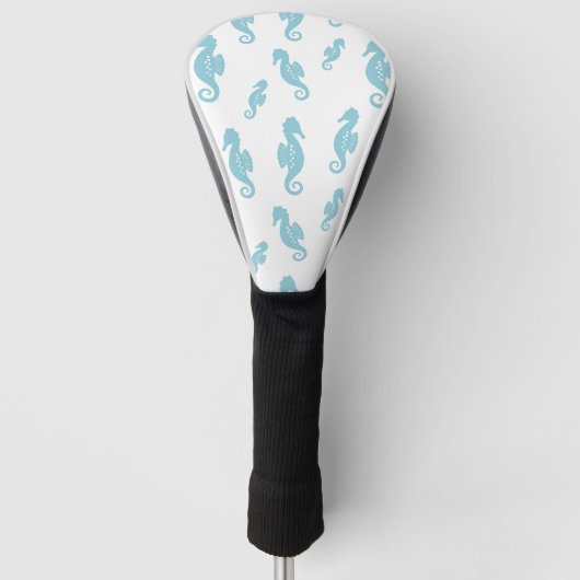 Minimalistisch Zeepaardje Oceaan Naadloos Patroon Golfheadcover (Voorkant)