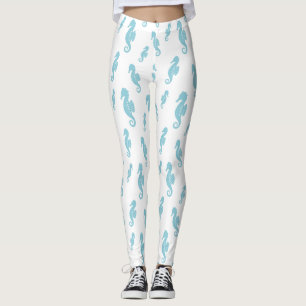 Minimalistisch Zeepaardje Oceaan Naadloos Patroon Leggings