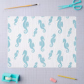 Minimalistisch Zeepaardje Oceaan Naadloos Patroon Tissuepapier (Craft)