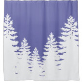 Minimalistisch zeer peri-pijnboomsilhouet douchegordijn (Voorkant)