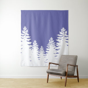 Minimalistisch zeer peri-pijnboomsilhouet wandkleed