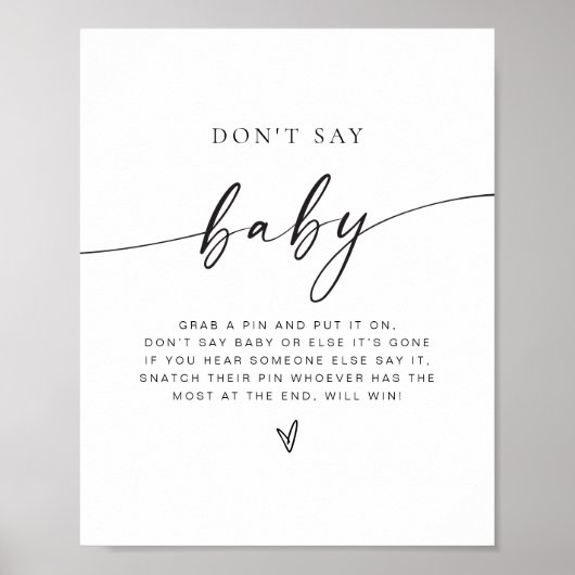 Minimalistisch zeg niet: Baby-spelcode Poster (Voorkant)