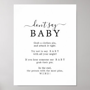 Minimalistisch zeg niet: Baby-spelcode Poster