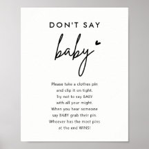 Minimalistisch zeg niet dat er Baby shower game-te