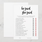 Minimalistisch zei hij, ze zei Vrijgezellenfeest s Kaart (Voorkant / Achterkant)