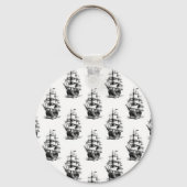 Minimalistisch zeilscheepsontwerp sleutelhanger (Achterkant)