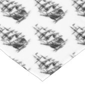 Minimalistisch zeilscheepsontwerp tafelkleed (Gekanteld)