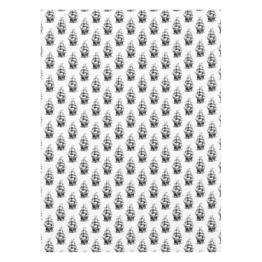 Minimalistisch zeilscheepsontwerp tafelkleed (Voorkant)