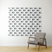 Minimalistisch  zeilscheepsontwerp wandkleed (In Situ (horizontaal))