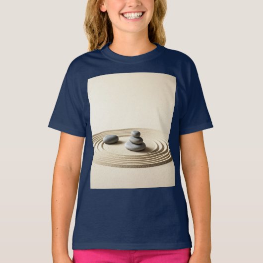 Minimalistisch Zen Garden T-shirt ontwerp – Rust (Voorkant)