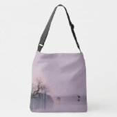 Minimalistisch Zen landschap Crossbody Tas (Achterkant)