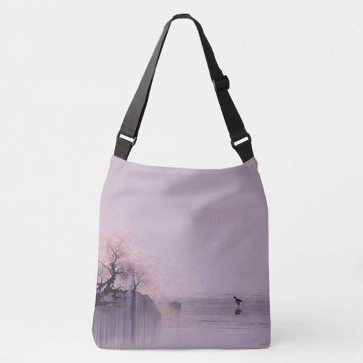 Minimalistisch Zen landschap Crossbody Tas (Voorkant)