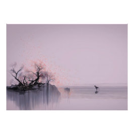 Minimalistisch Zen landschap Foto Afdruk