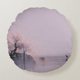 Minimalistisch Zen landschap Rond Kussen