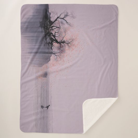 Minimalistisch Zen landschap Sherpa Deken (Voorkant)