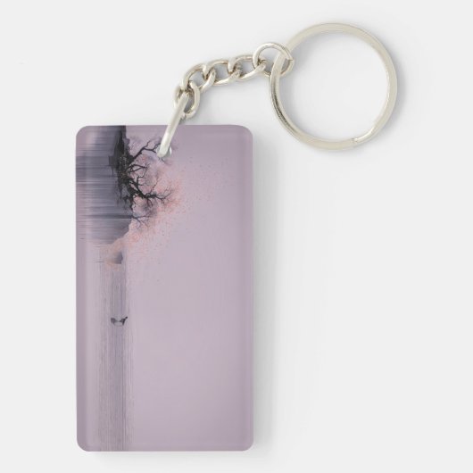 Minimalistisch Zen landschap Sleutelhanger (achterkant)