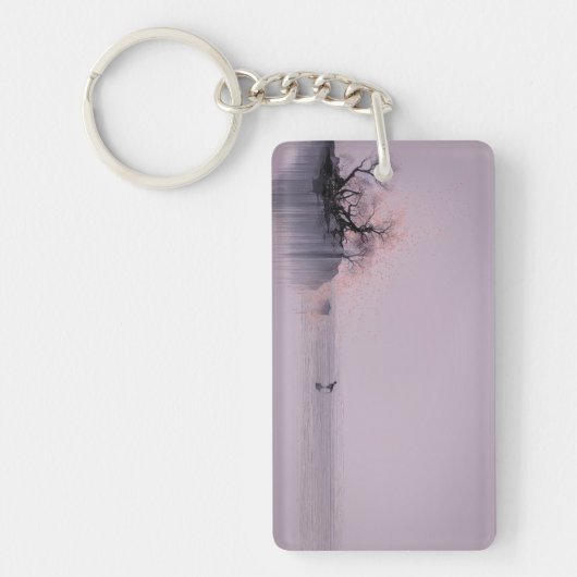 Minimalistisch Zen landschap Sleutelhanger (Voorkant)