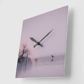 Minimalistisch Zen landschap Vierkante Klok (Hoek)