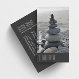 Minimalistisch Zen Stones Yoga & Wellness Black Visitekaartje