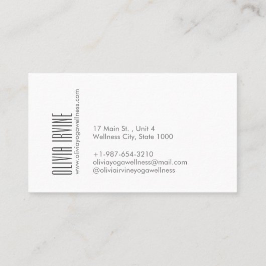 Minimalistisch Zen Stones Yoga & Wellness White Bu Visitekaartje (Achterkant)