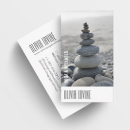 Minimalistisch Zen Stones Yoga & Wellness White Bu Visitekaartje