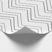 Minimalistisch Zigzag Gift Wrap Zwart-wit ontwerp Cadeaupapier (Hoek)