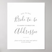 Minimalistisch zilver adres en envelopteken poster (Voorkant)