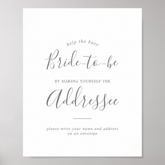 Minimalistisch zilver adres en envelopteken poster (Voorkant)