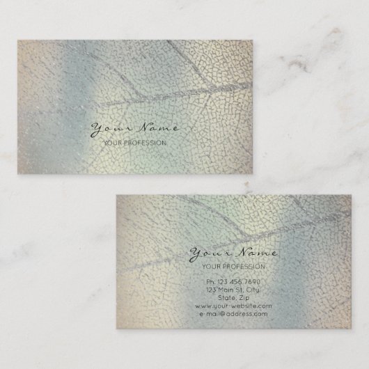 Minimalistisch zilver grijs lef moeder parelblauw visitekaartje (Voorkant / Achterkant)