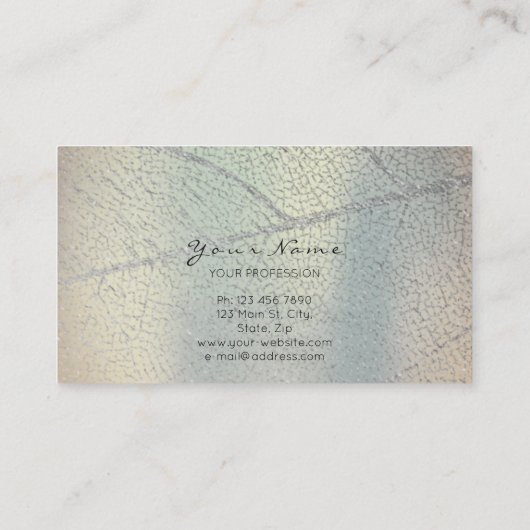 Minimalistisch zilver grijs lef moeder parelblauw visitekaartje (Achterkant)