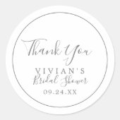 Minimalistisch zilver Hartelijk dank Vrijgezellenf Ronde Sticker (Voorkant)