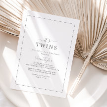 Minimalistisch zilver Het is Twins Baby shower