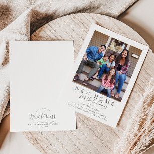 Minimalistisch zilver nieuw startpunt voor de foto feestdagenkaart