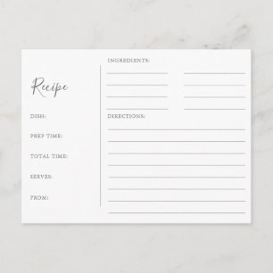 Minimalistisch zilver Vrijgezellenfeest Recipe Kaa Briefkaart