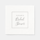 Minimalistisch zilver-Vrijgezellenfeest Servet (Voorkant)