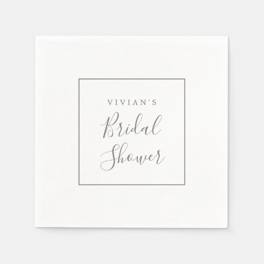 Minimalistisch zilver-Vrijgezellenfeest Servet (Voorkant)