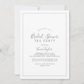 Minimalistisch zilver Vrijgezellenfeest Tea Party Kaart (Voorkant)