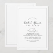 Minimalistisch zilver Vrijgezellenfeest Tea Party Kaart (Voorkant / Achterkant)