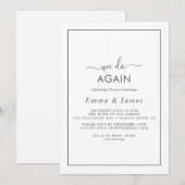 Minimalistisch zilver "We doen het opnieuw" geloft Kaart (Voorkant / Achterkant)