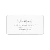 Minimalistisch zilver We hebben het nieuwe adresla Etiket (Voorkant)