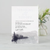 Minimalistisch zilver zwart wit elegante bruiloft folie uitnodiging (Staand Voorkant)