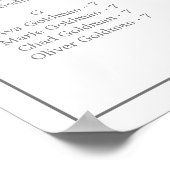 Minimalistisch zilveralfabetisch Zitdiagram Poster (Hoek)