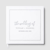 Minimalistisch zilveren olievlek gastenboek (Voorkant)