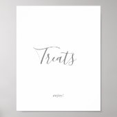 Minimalistisch zilveren Treats bord Poster (Voorkant)